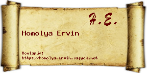 Homolya Ervin névjegykártya